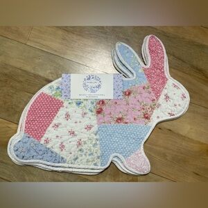 Shabby Chic patchwork Rabbit Shaped placemat set of 4 - Brand new LAST SET!